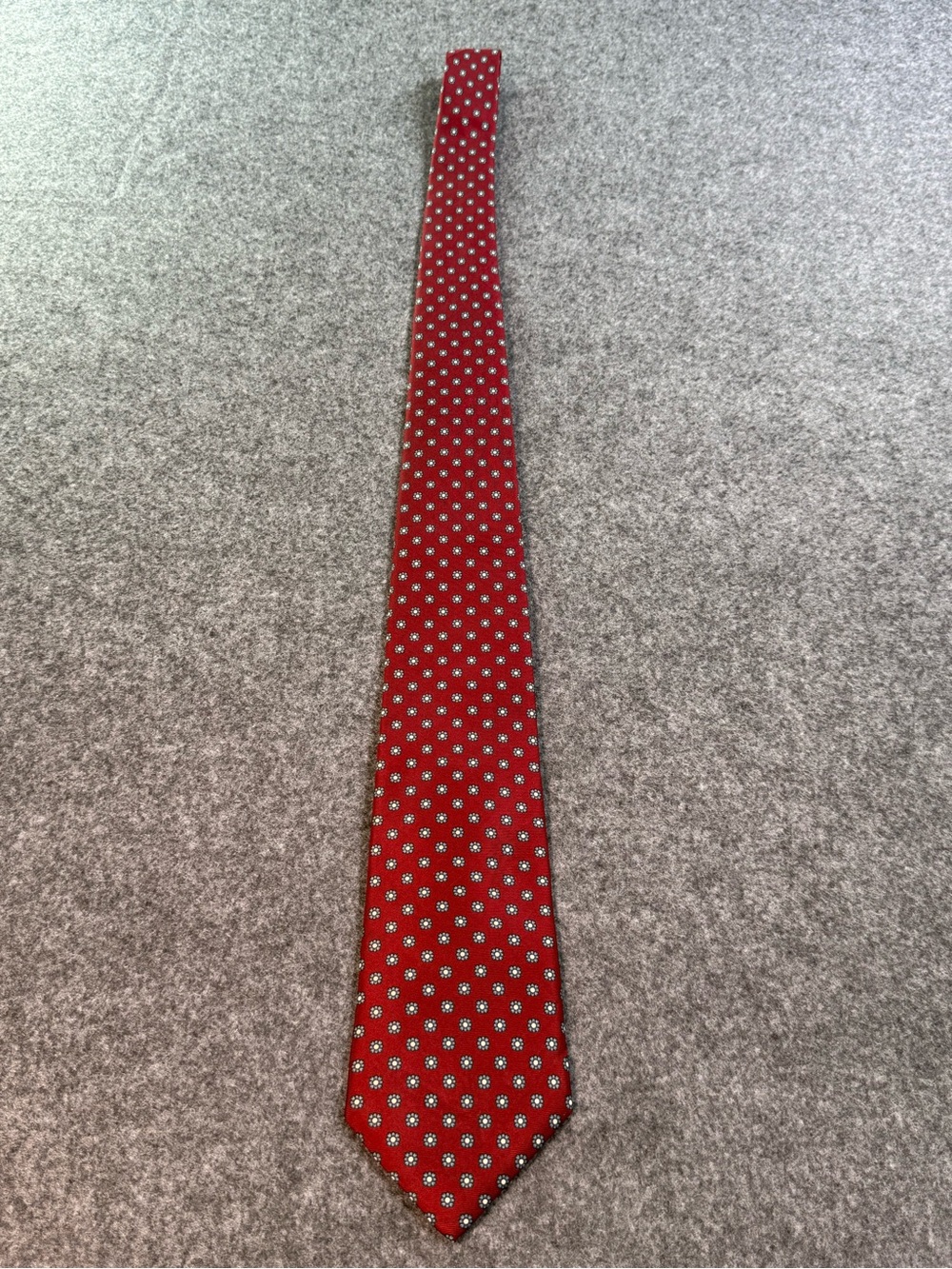 Vintage The Custom Shop Red Floral Necktie Handmade Imported Silk Tie - Picture 3 of 7